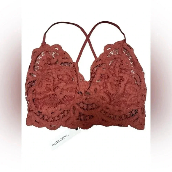 NWT Olivaceous Lace Bralette in Copper Size Small - Picture 1 of 5